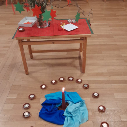 Geburtstagstisch mit Bodenbild